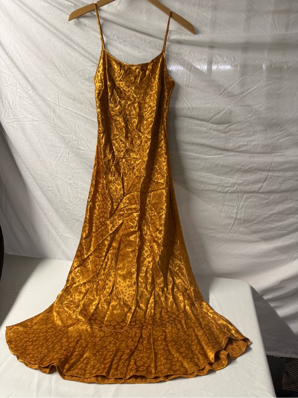 Joie Gold Jaquard Slip Bronze Maxi Dress - Women's Elegant Evening Dress
